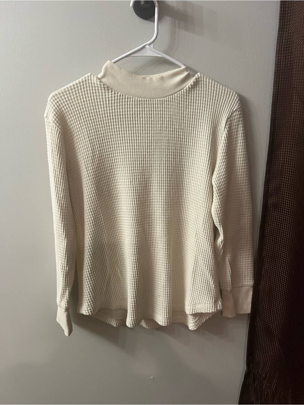 Madewell Ivory Waffle Knit Pullover